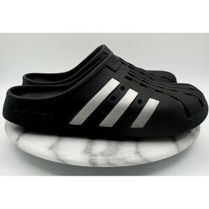Adidas Men's Size 8 Black Slip on Slides Round Toe Walking Casual Adilette Clogs